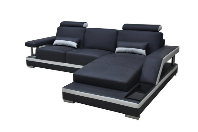 Xlmoebel Ecksofa Modernes Ledersofa mit USB-Anschluss, Ecksofa Wohnlandscha günstig online kaufen