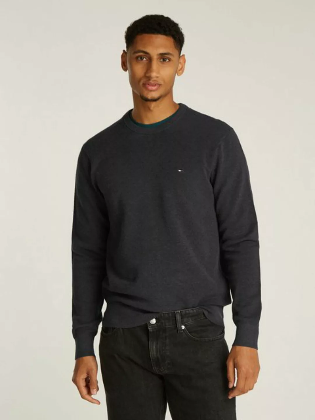 Tommy Hilfiger Rundhalspullover ESSENTIAL STRUCTURE CREW NECK mit feiner St günstig online kaufen