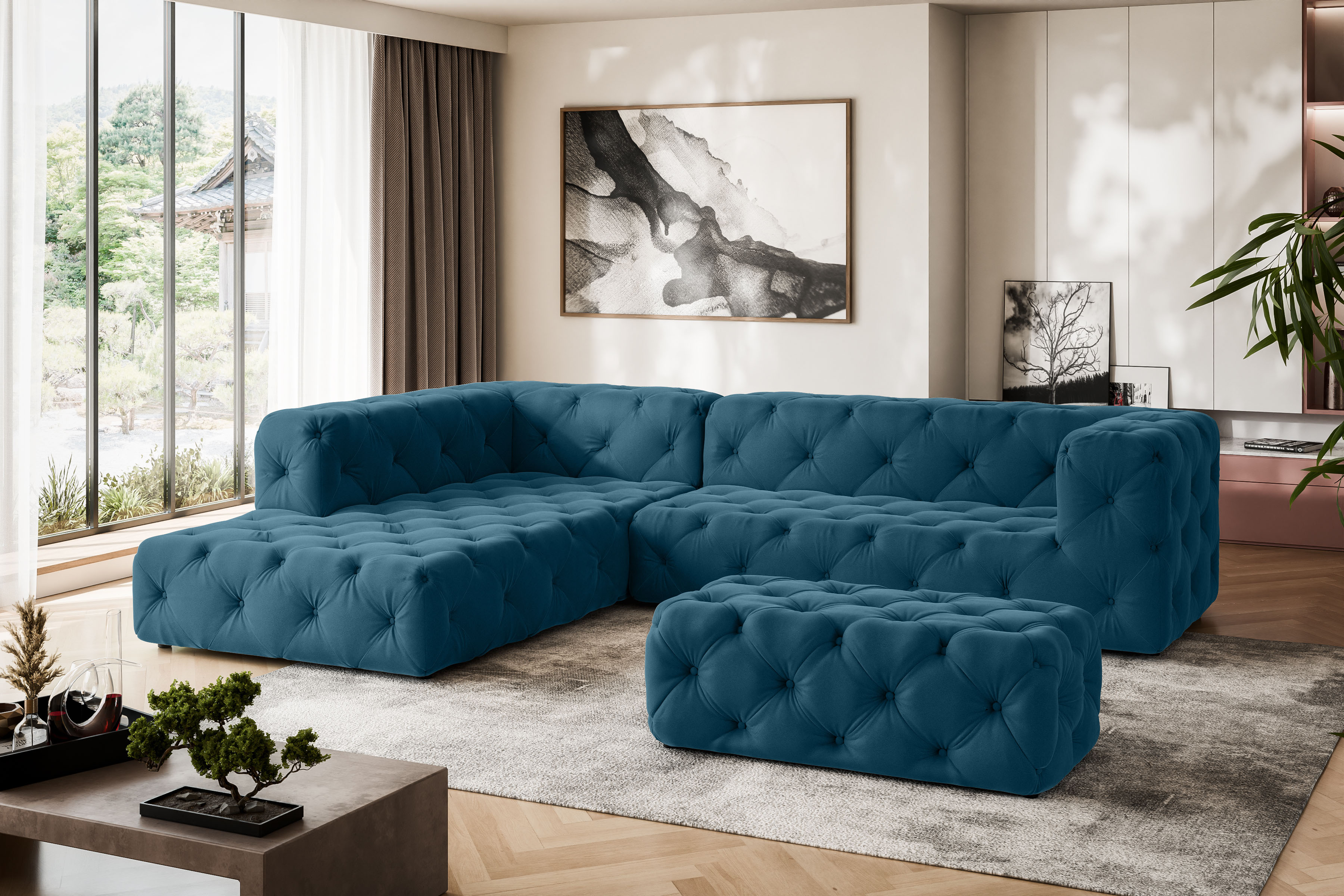 Places of Style Ecksofa "FOLLINA", L-Form, mit klassischer Chesterfield-Kno günstig online kaufen