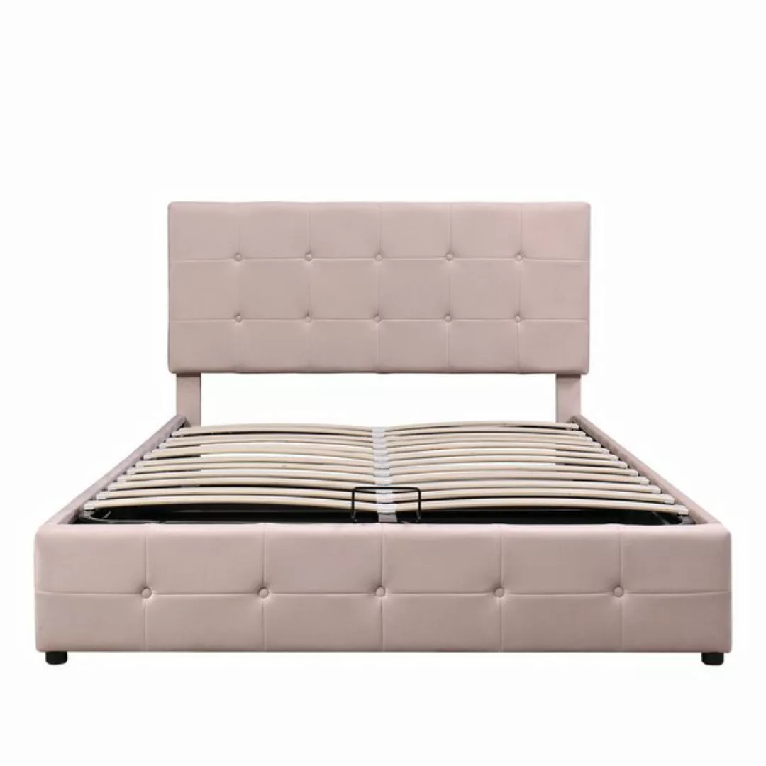 OKWISH Bett Polsterbett, Doppelbett 140*200 (Metalllattenrost, höhenverstel günstig online kaufen