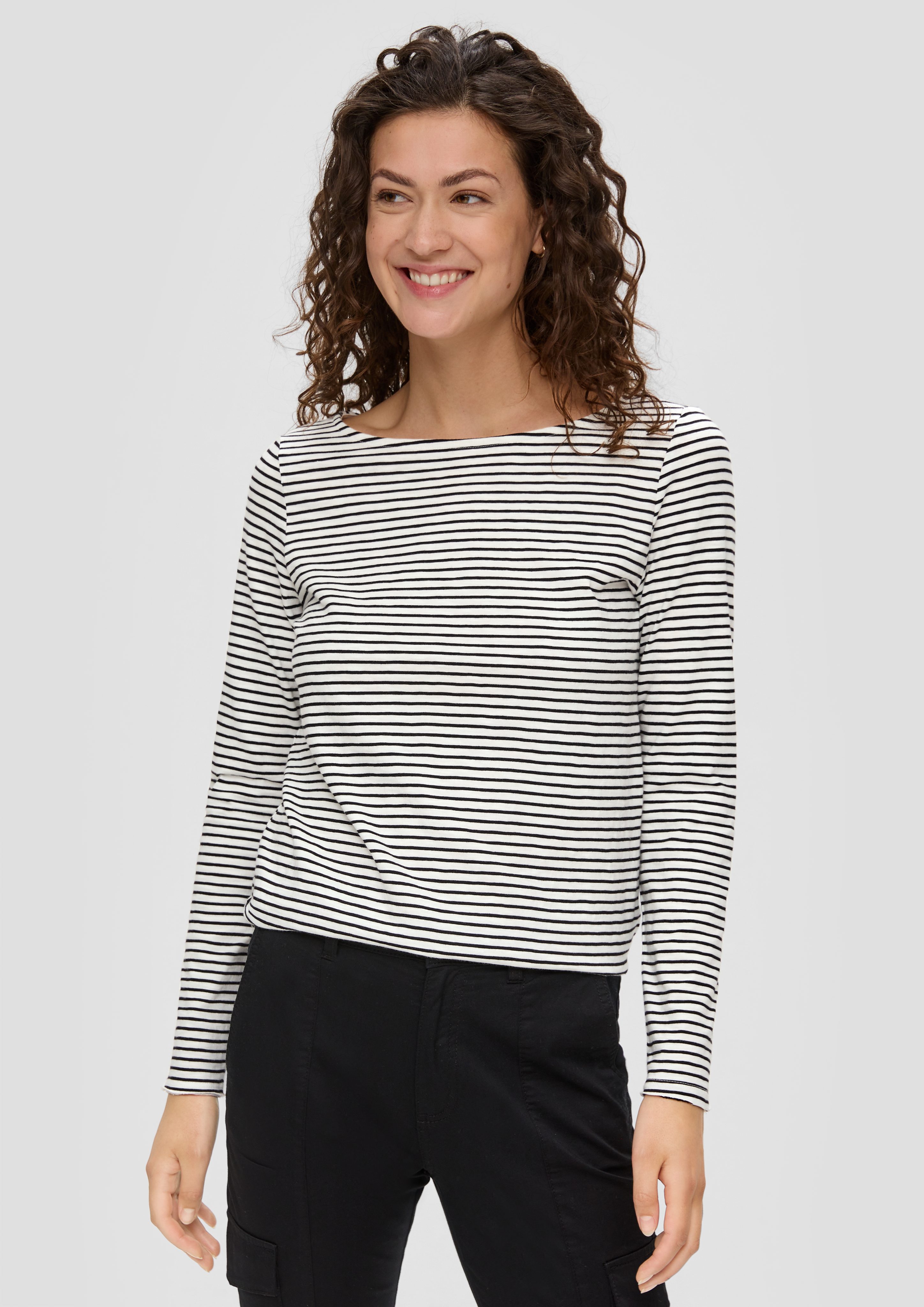 s.Oliver Langarmshirt Longsleeve mit Flammgarnstruktur und günstig online kaufen
