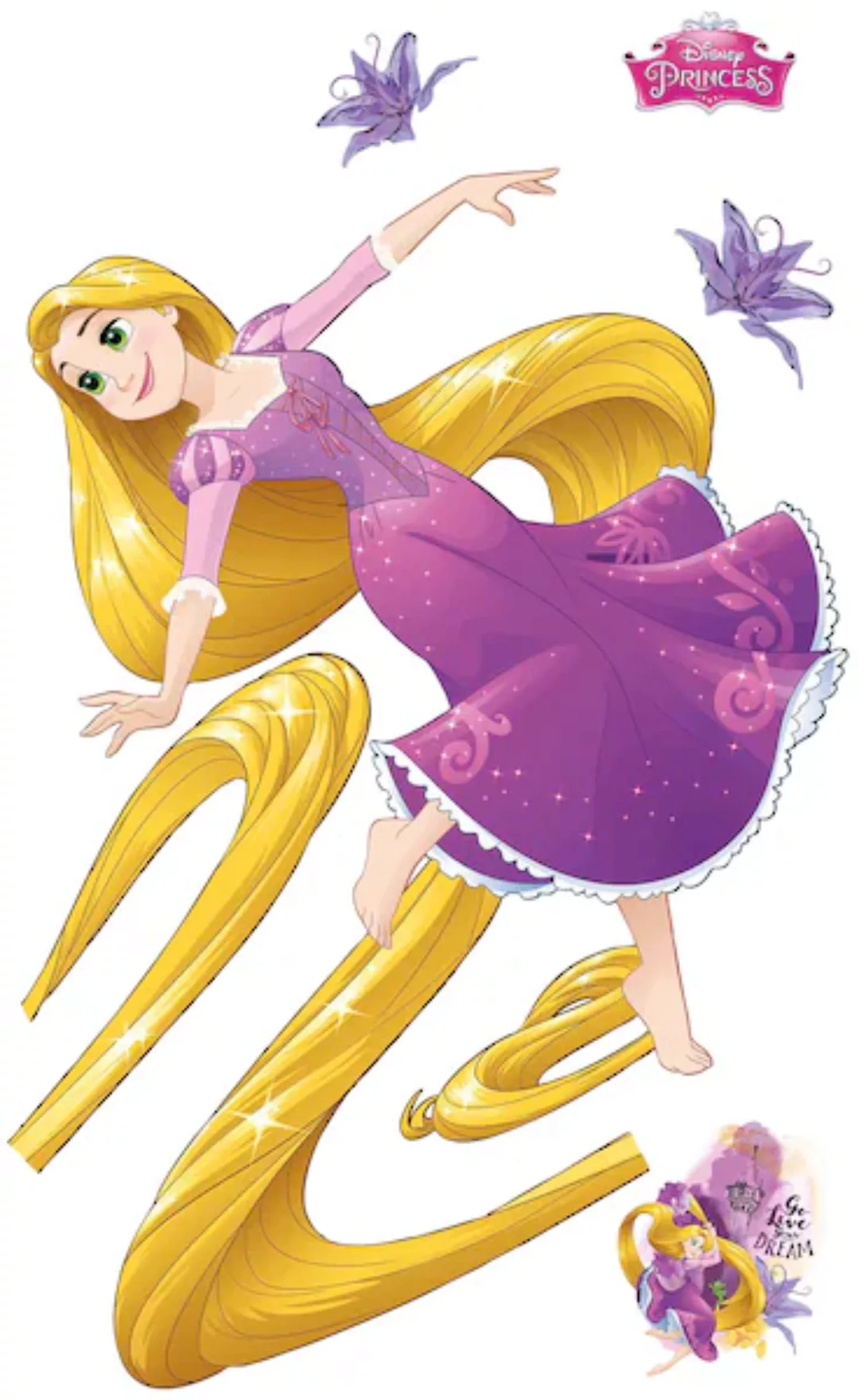 Disney Wandtattoo Rapunzel Violett und Gelb 127 x 200 cm 612436 günstig online kaufen