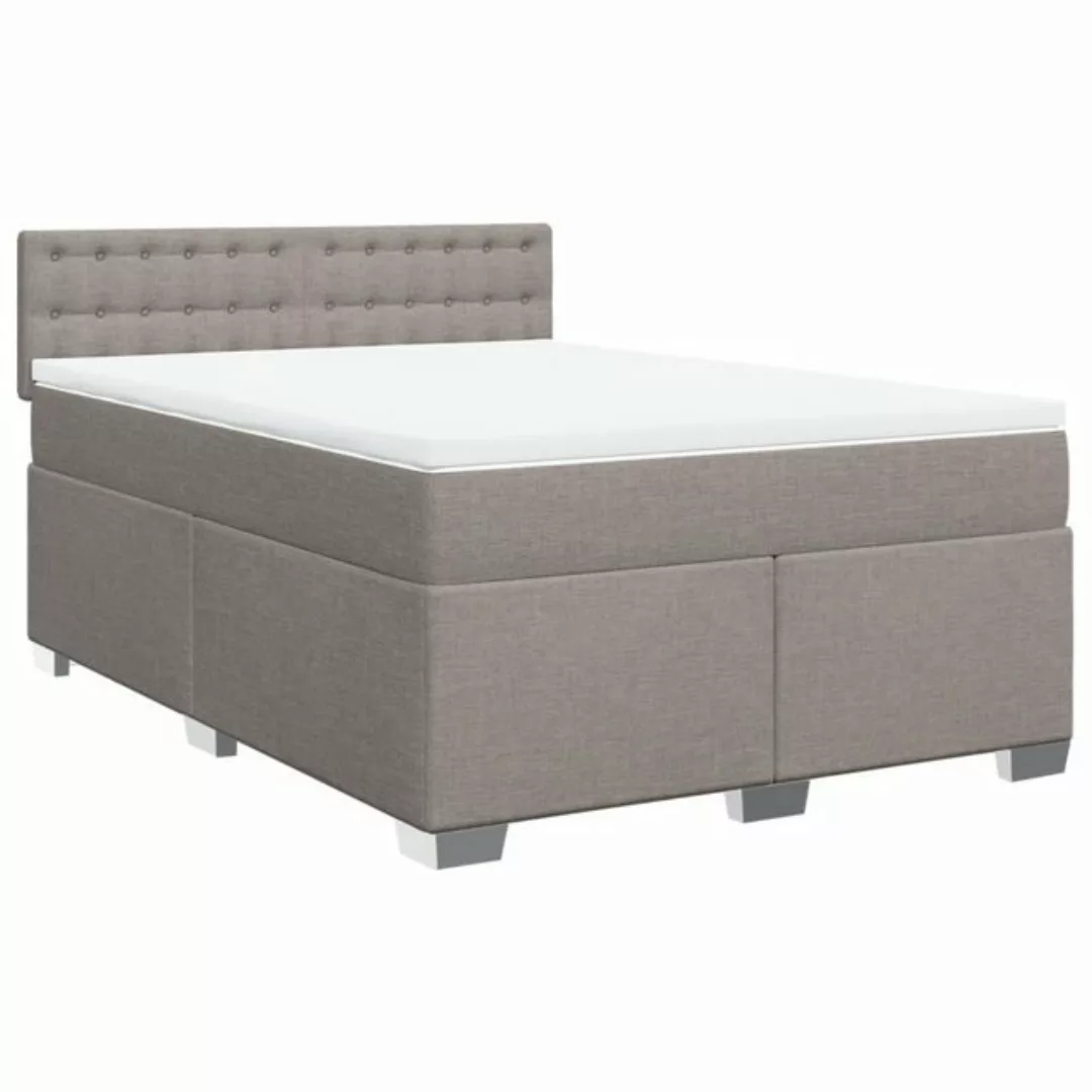 vidaXL Bett Boxspringbett mit Matratze Taupe 140x190 cm Stoff günstig online kaufen