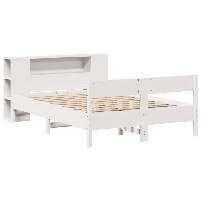 vidaXL Bett Massivholzbett mit Regal ohne Matratze Weiß 120x190 cm Kiefer günstig online kaufen