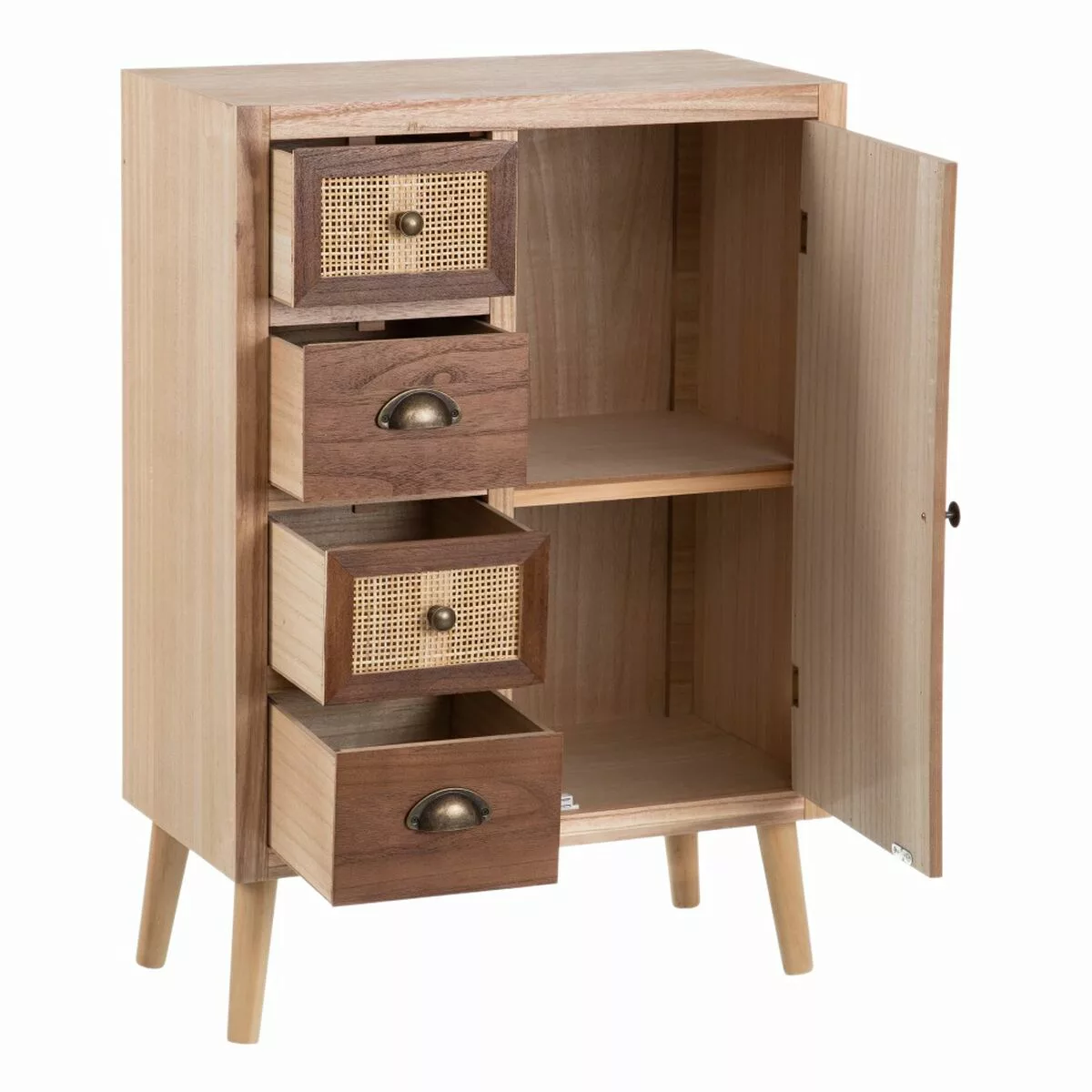 Anrichte Sasha 60 X 30 X 85 Cm Natürlich Holz Creme Rattan günstig online kaufen