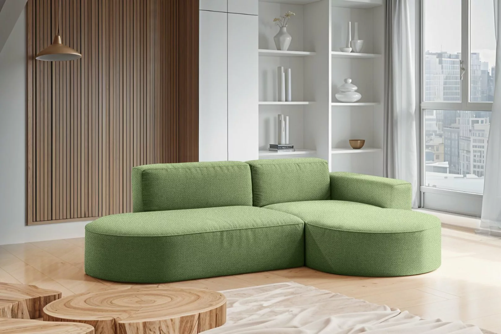 Kaiser Möbel Ecksofa Modernes L-förmiges Designer Modena Falten, HR-Schaum, günstig online kaufen