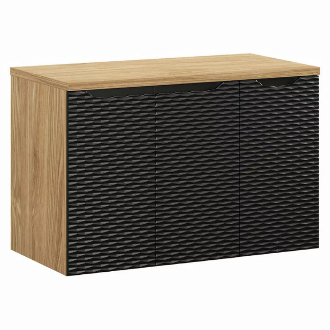 Lomadox Waschbeckenschrank OLUO-56-BLACK Waschtischunterschrank, 80cm, Eich günstig online kaufen