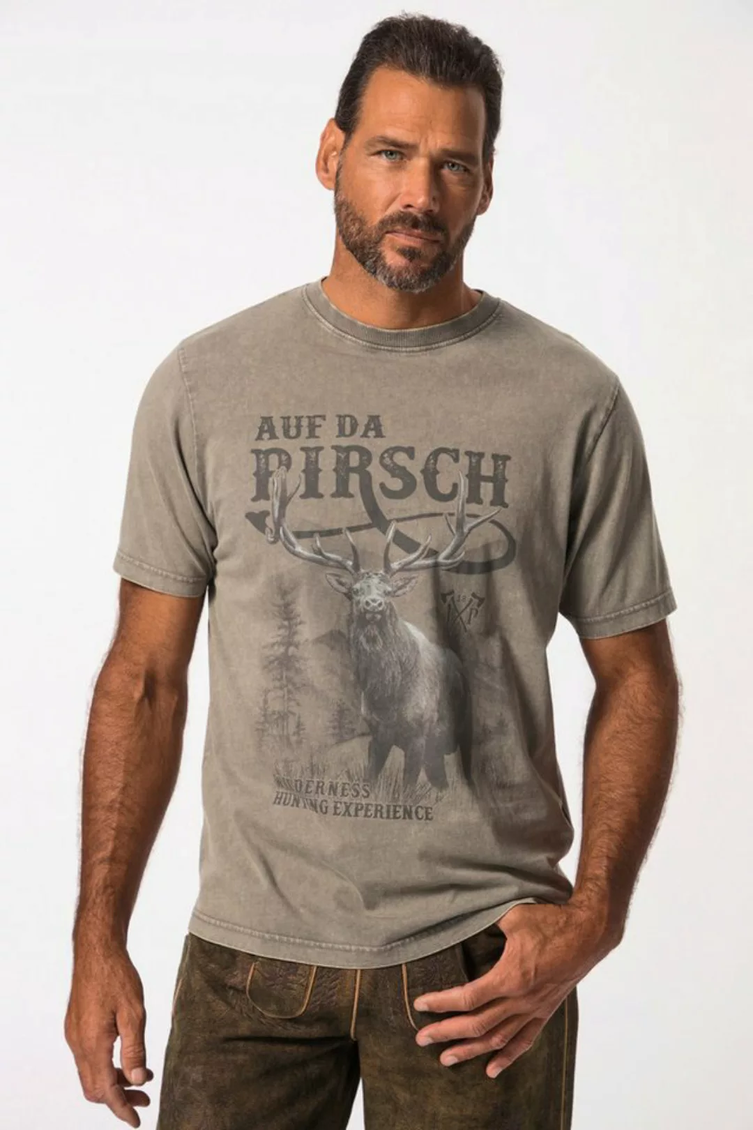 JP1880 T-Shirt T-Shirt Tracht Halbarm großer Print Vintage Look günstig online kaufen