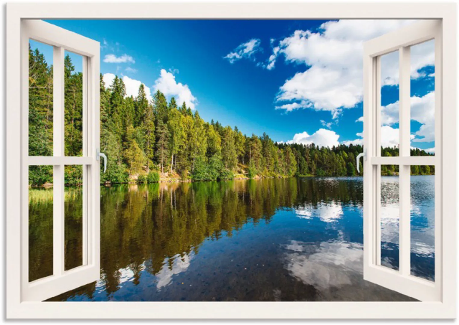 Artland Wandbild »Fensterblick Norwegische Landschaft«, Fensterblick, (1 St günstig online kaufen