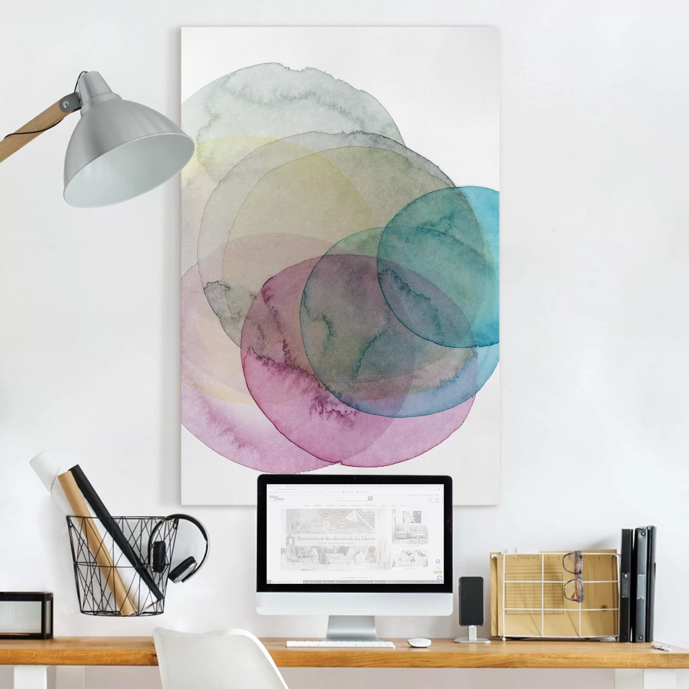Leinwandbild Abstrakt - Hochformat Urknall - rosa günstig online kaufen