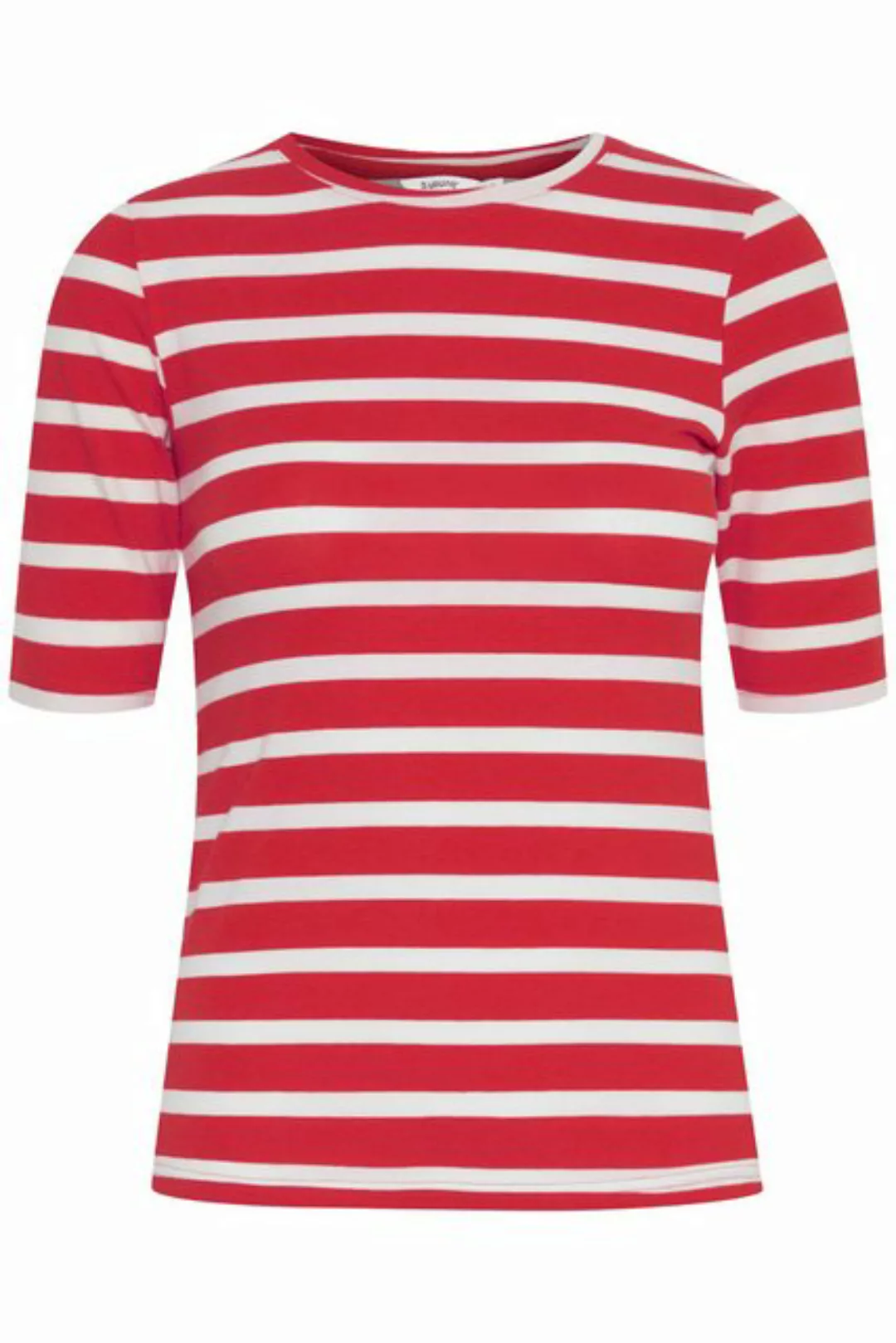 b.young T-Shirt Gestreiftes Halbarm T-Shirt BYPAMILA 5161 in Rot-2 günstig online kaufen