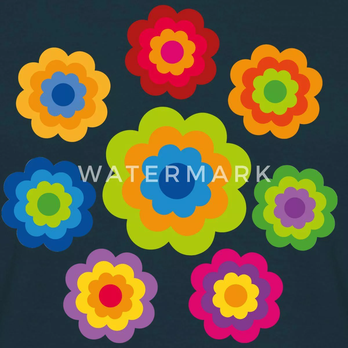 Spreadshirt T-Shirt 70er Jahre Hippie Flower günstig online kaufen