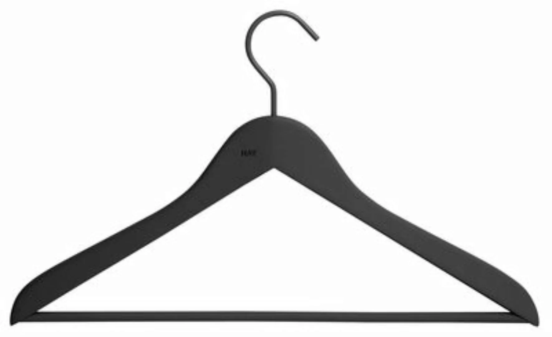 HAY - Soft Coat Slim Kleiderbügel mit Stange Set 4tlg. - schwarz/BxHxT 44x2 günstig online kaufen