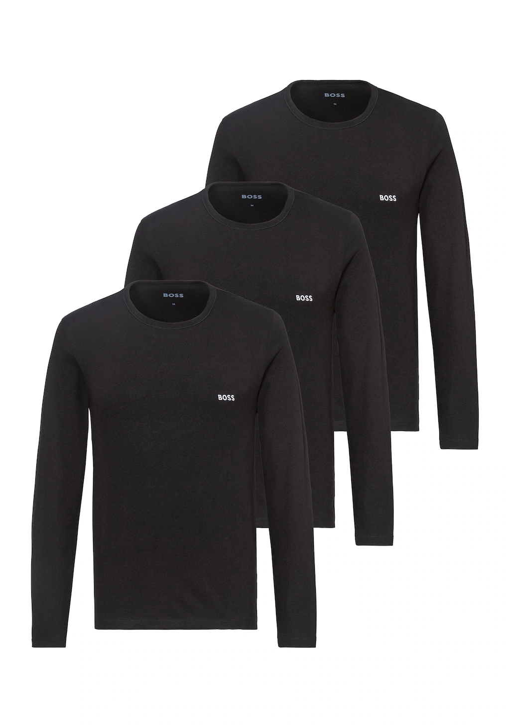 BOSS Langarmshirt "longsleeve-Shirt R-Neck Classic COTTON 3pcs/pack", mit B günstig online kaufen