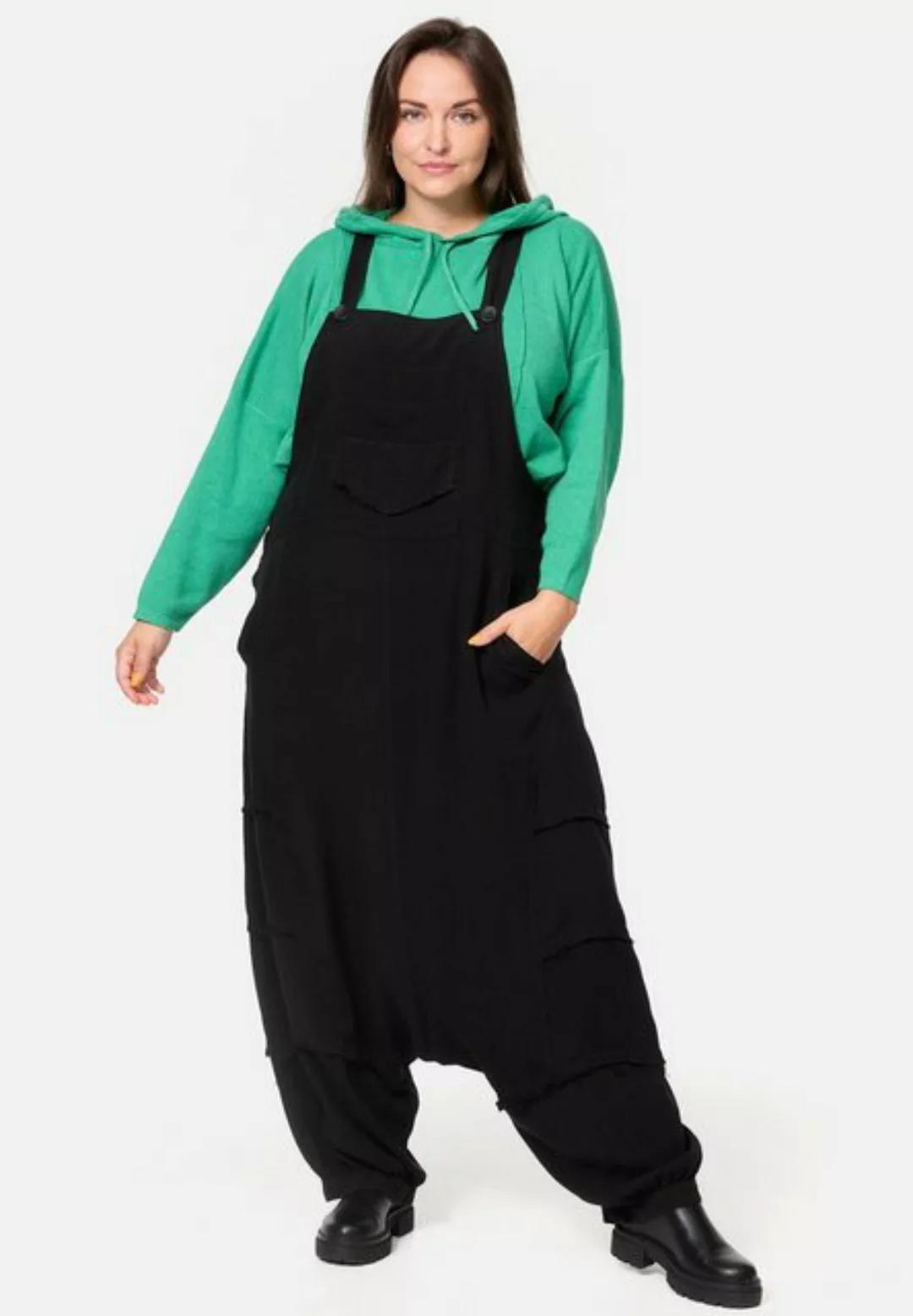 Kekoo A-Linien-Kleid Latzhose im Haremshose Stil mit Fransendetails 'Mila' günstig online kaufen