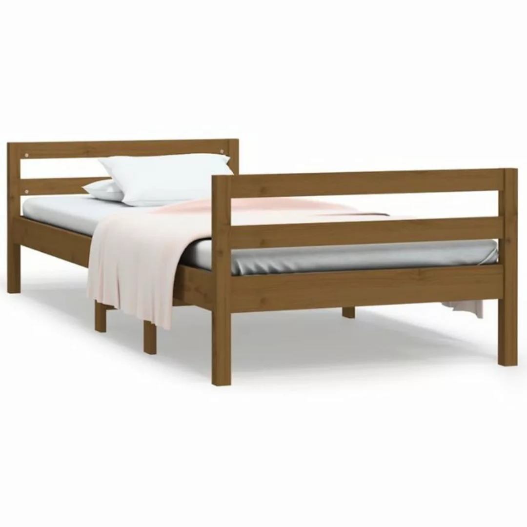 furnicato Bett Massivholzbett Honigbraun 90x200 cm Kiefer günstig online kaufen