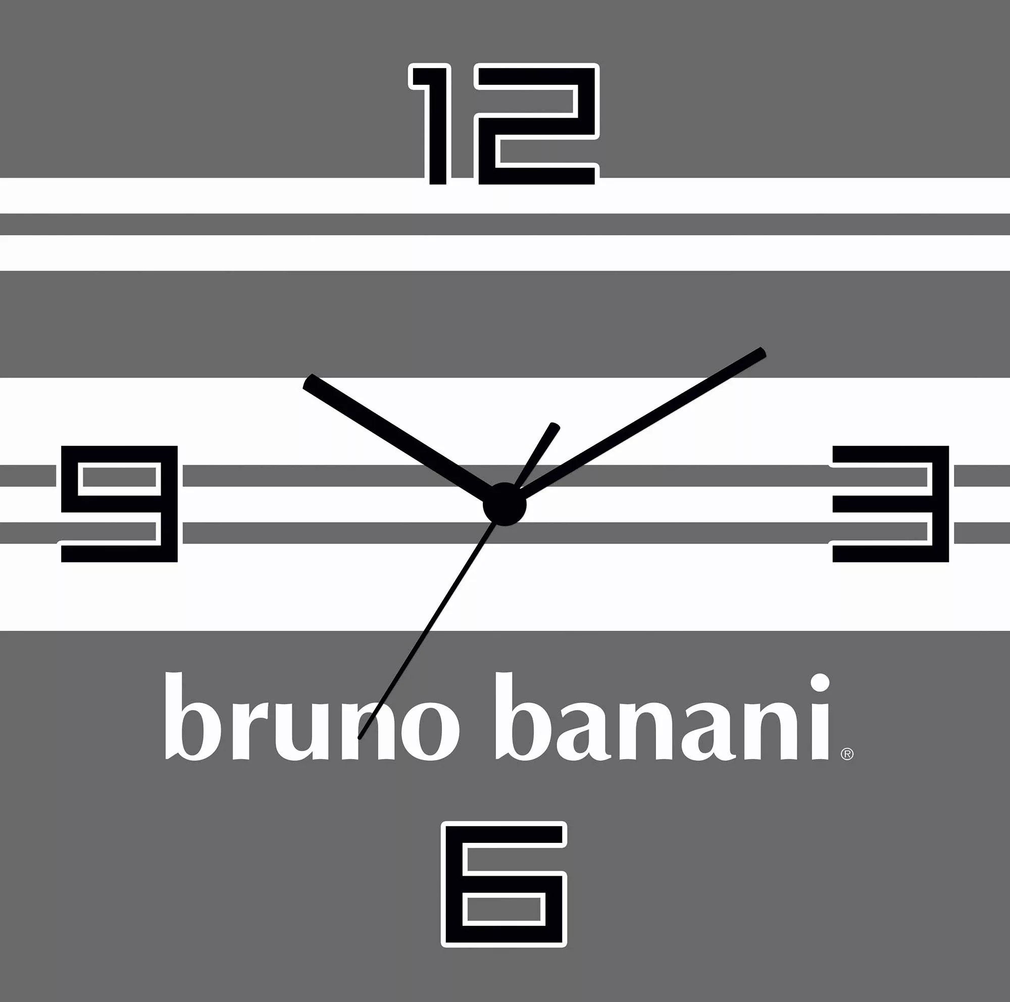 Bruno Banani Wanduhr "Stripes auf Alu", analog, 30 cm günstig online kaufen