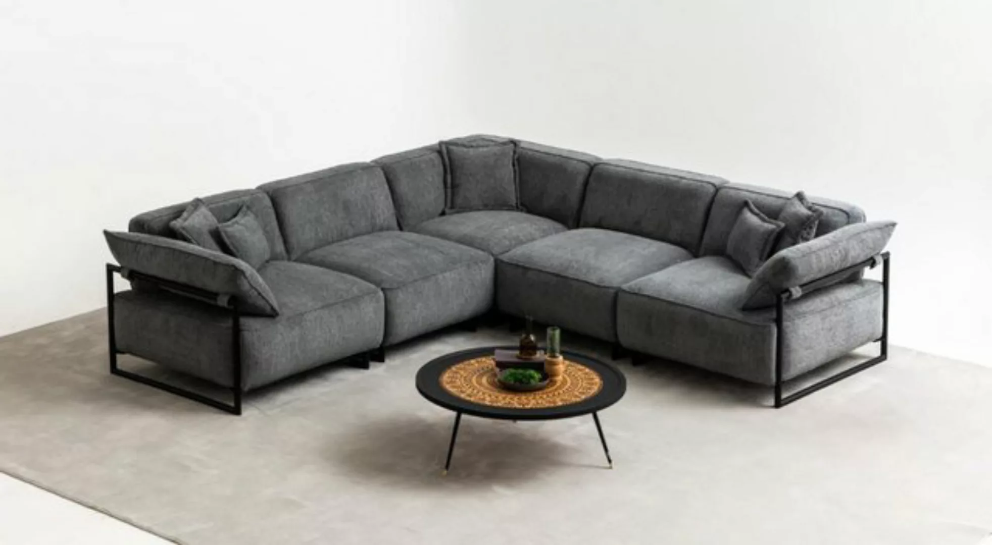 JVmoebel Ecksofa Stoffsofa Couch Wohnlandschaft Eck Design Modern Sofa Ecks günstig online kaufen