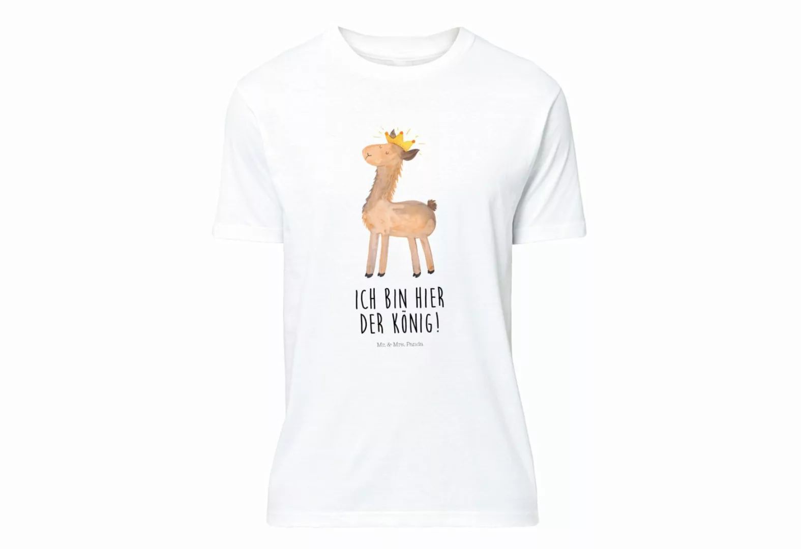 Mr. & Mrs. Panda T-Shirt Lama König - Weiß - Geschenk, Königin, T-Shirt, Bü günstig online kaufen