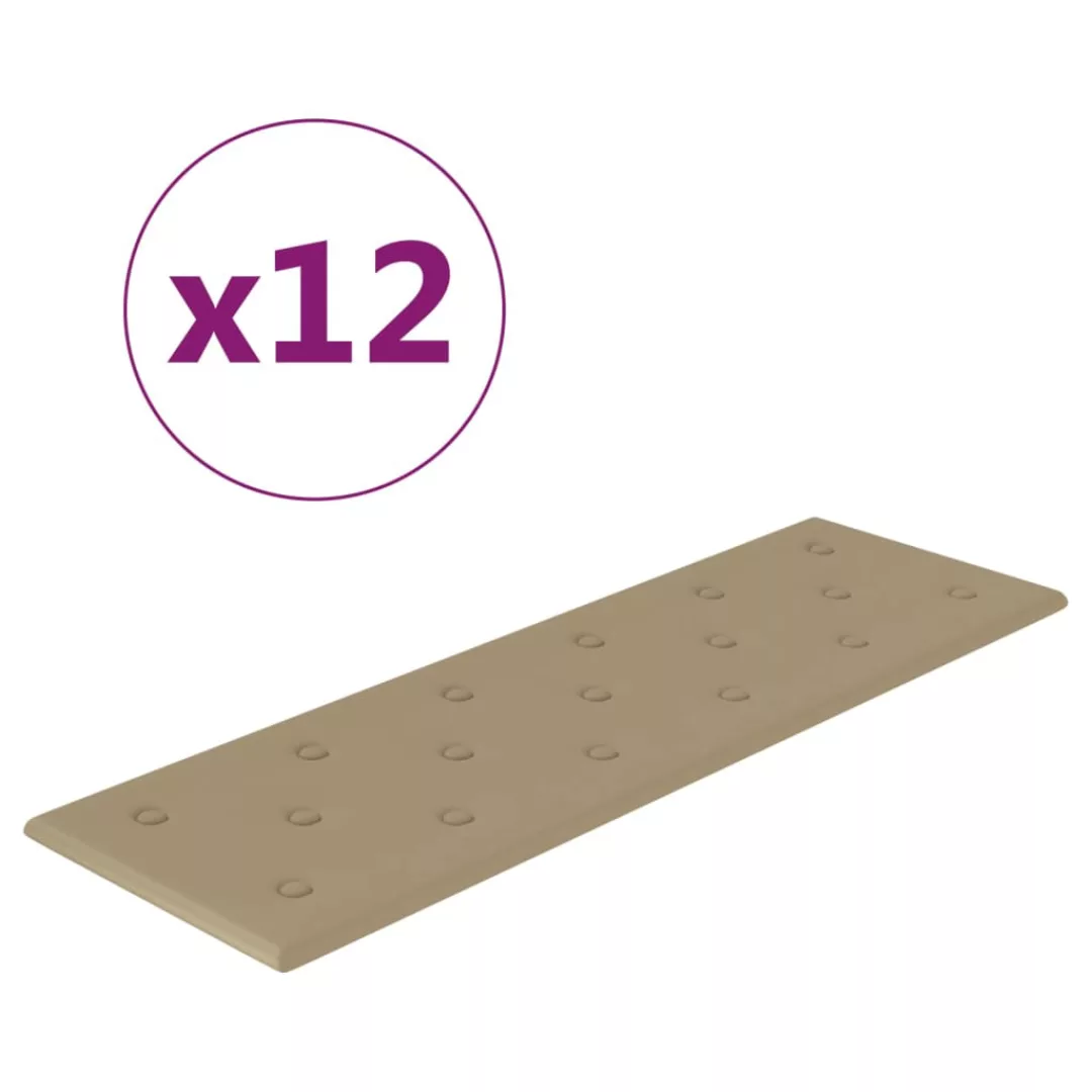 Vidaxl Wandpaneele 12 Stk. Cappuccino-braun 90x30cm Kunstleder 3,24 M² günstig online kaufen