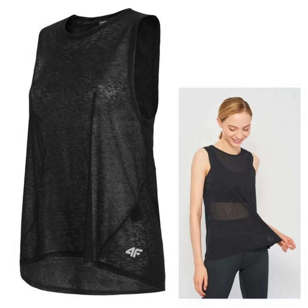 4F Kurzarmshirt 4F - Damen Fitness Tank Top - Sportshirt, schwarz günstig online kaufen