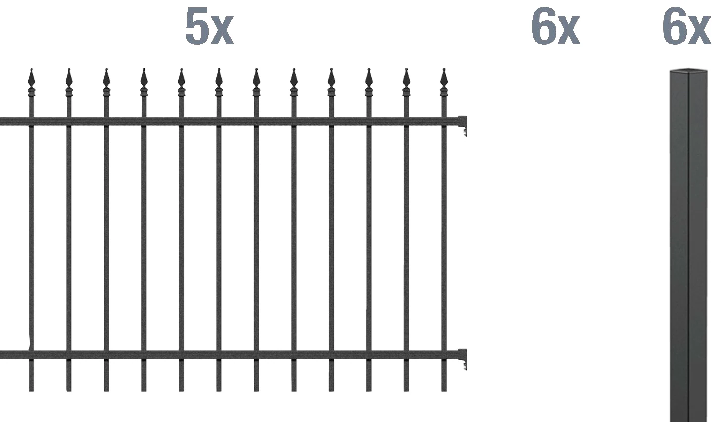 Metallzaun Grund-Set Chaussee Anthrazit z. Aufschrauben 120 cm x 1000 cm günstig online kaufen