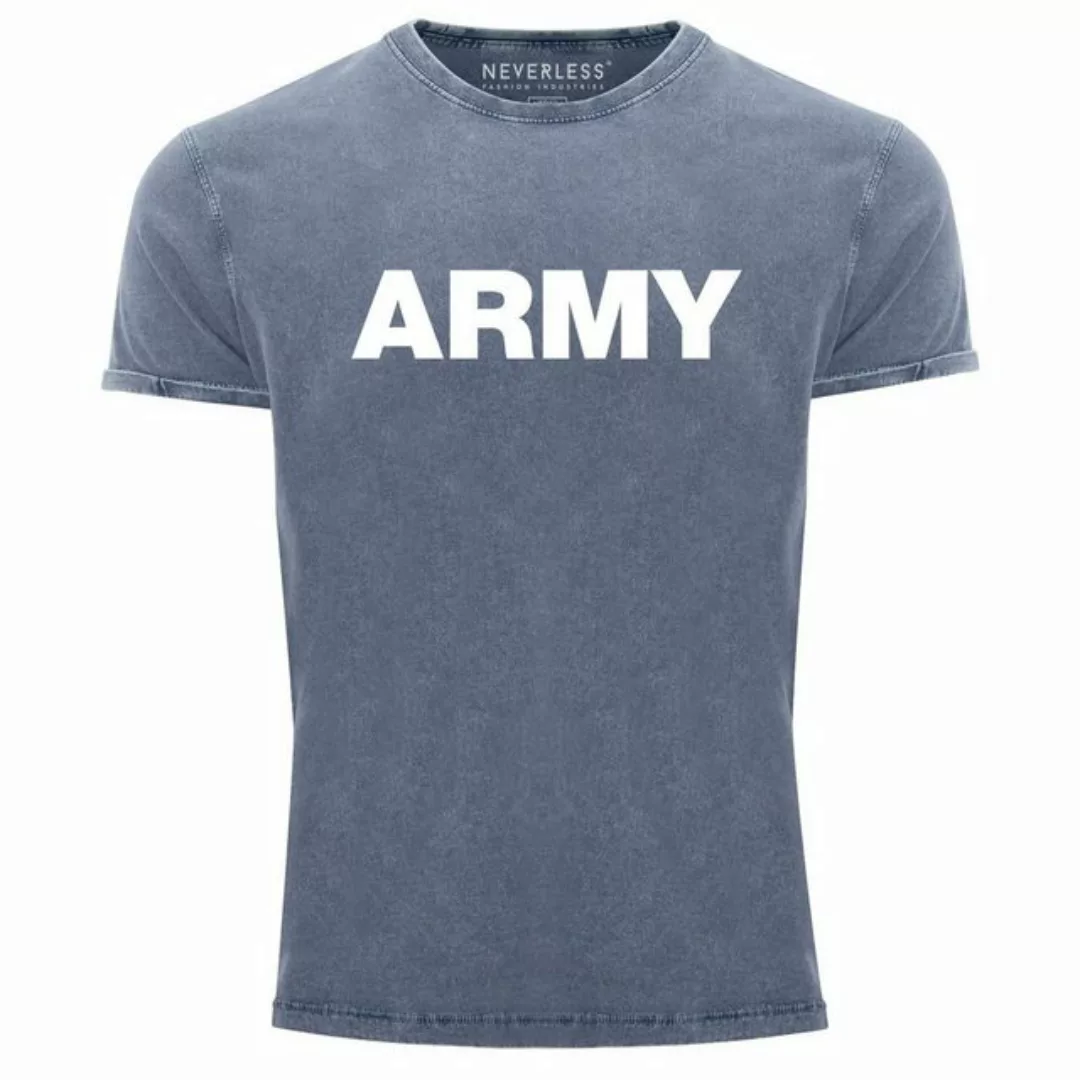 Neverless Print-Shirt Herren Vintage Shirt Army Printshirt T-Shirt Used Loo günstig online kaufen