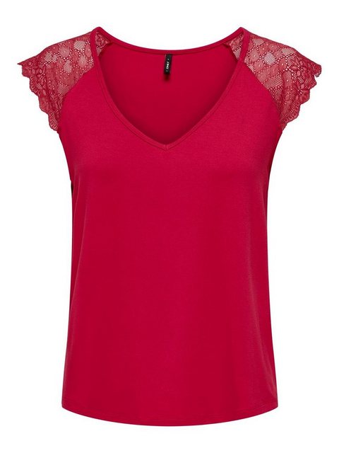 ONLY V-Shirt ONLPETRA S/S LACE MIX TOP CS JRS günstig online kaufen