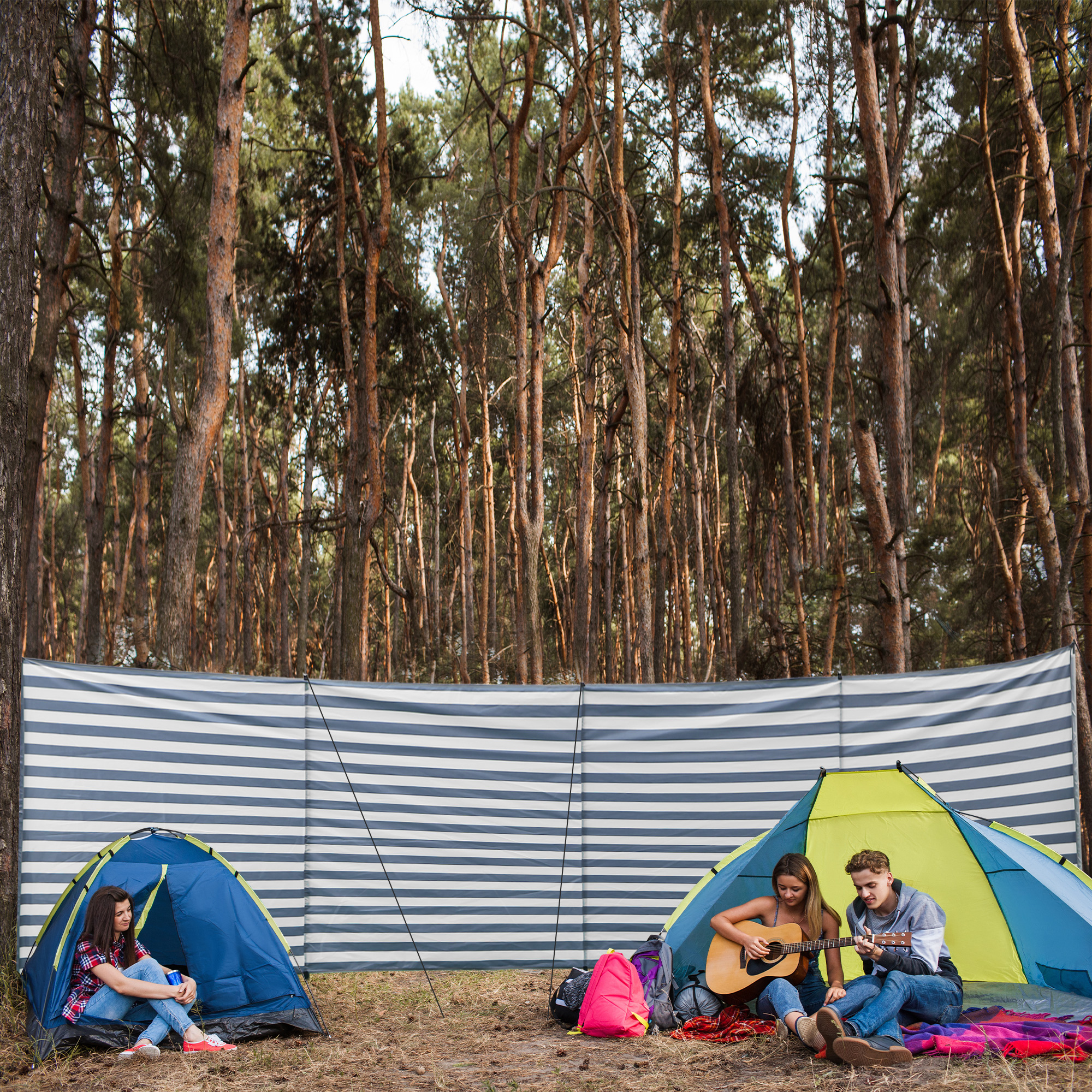 Outsunny Portable faltbarer Camping-Windschutz mit Transporttasche und Stah günstig online kaufen