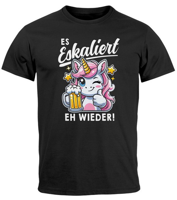 MoonWorks Print-Shirt Herren T-Shirt Fasching Karneval Party Es eskaliert e günstig online kaufen