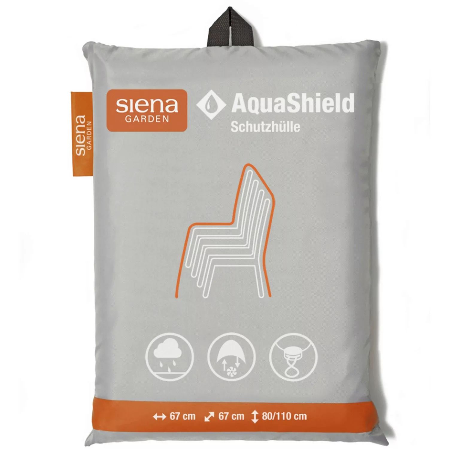 Siena Garden Schutzhülle Stapelstuhl AquaShield Hellgrau 67 x 67 x 80 - 110 günstig online kaufen