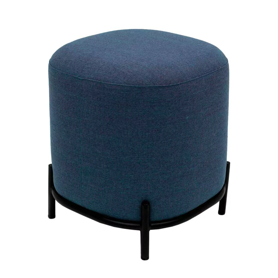 Webstoff Pouf in Blau modern günstig online kaufen