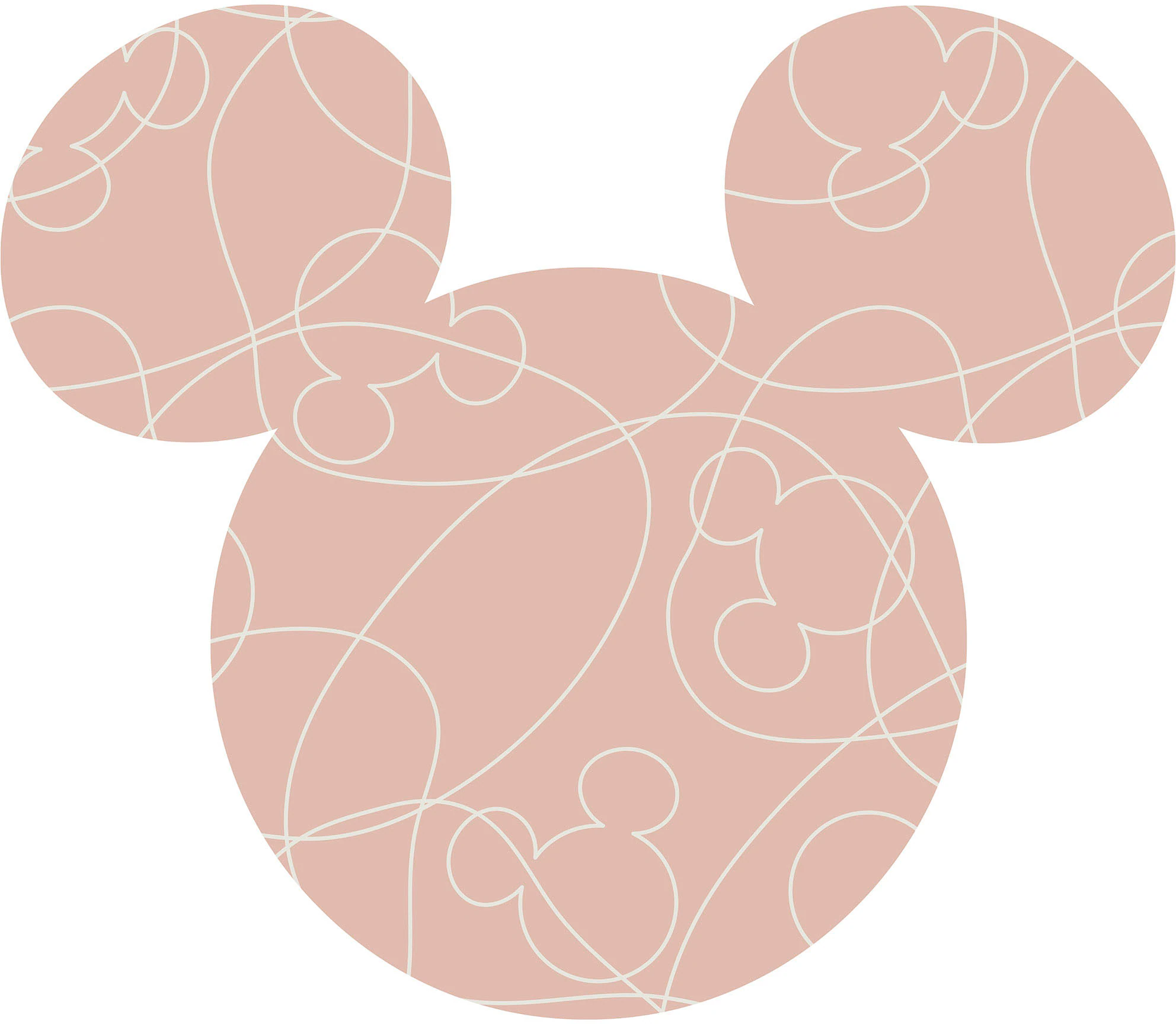 Komar Wandtattoo "Mickey Head Knotted - Größe 125 x 125 cm", (1 St.), rund günstig online kaufen