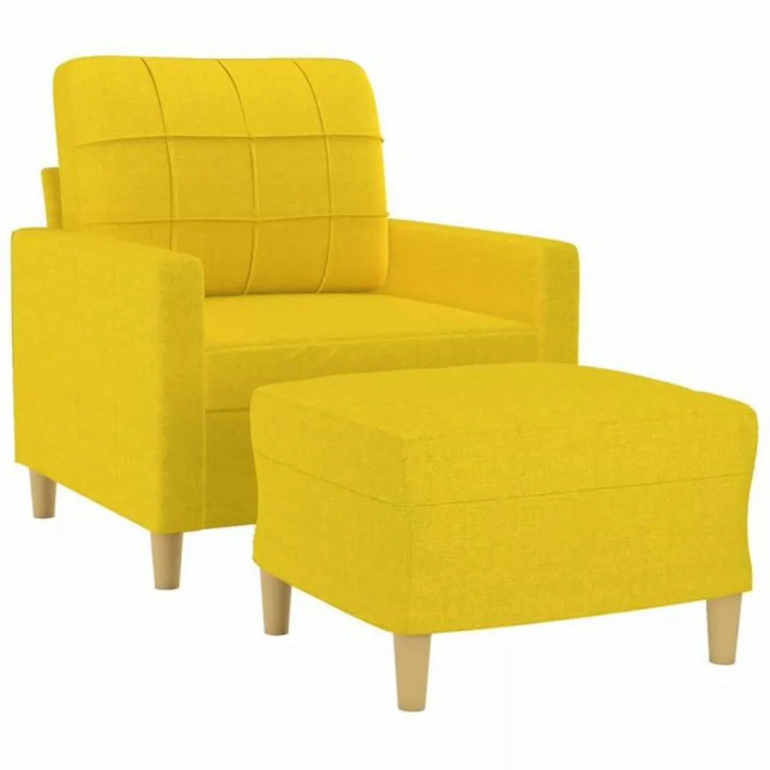 vidaXL Sofa Sessel mit Hocker Hellgelb 60 cm Stoff günstig online kaufen