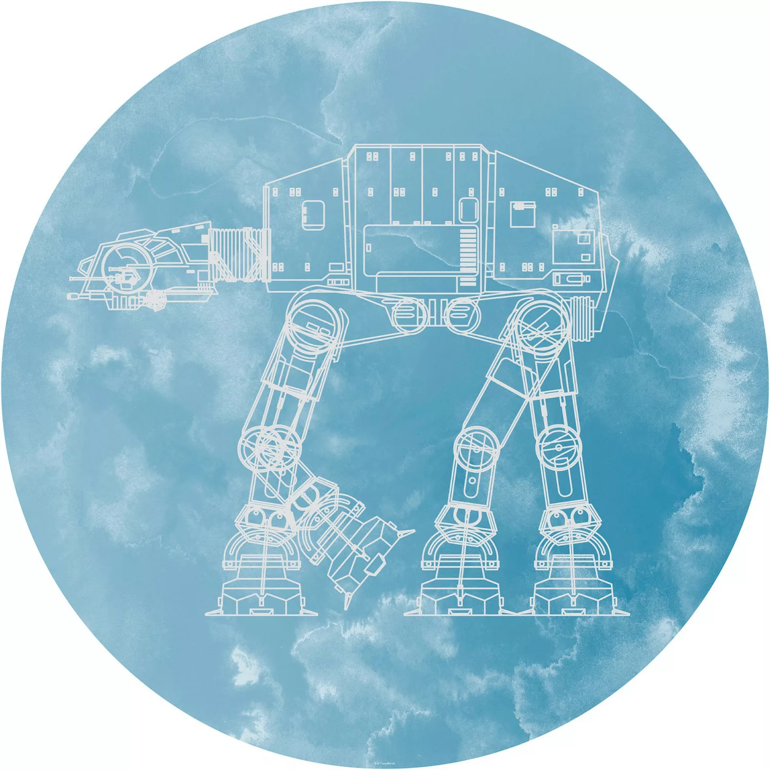 Komar Vliesfototapete Dot Star Wars AT-AT selbstklebend Ø 125 cm günstig online kaufen