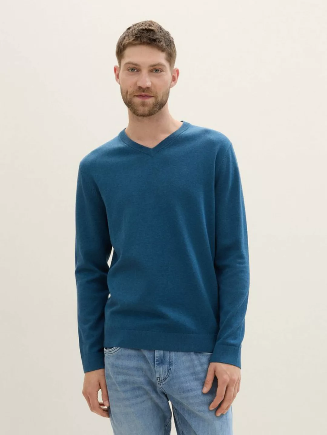 TOM TAILOR Strickpullover Pullover Strickpullover V-Neck (1-tlg) günstig online kaufen