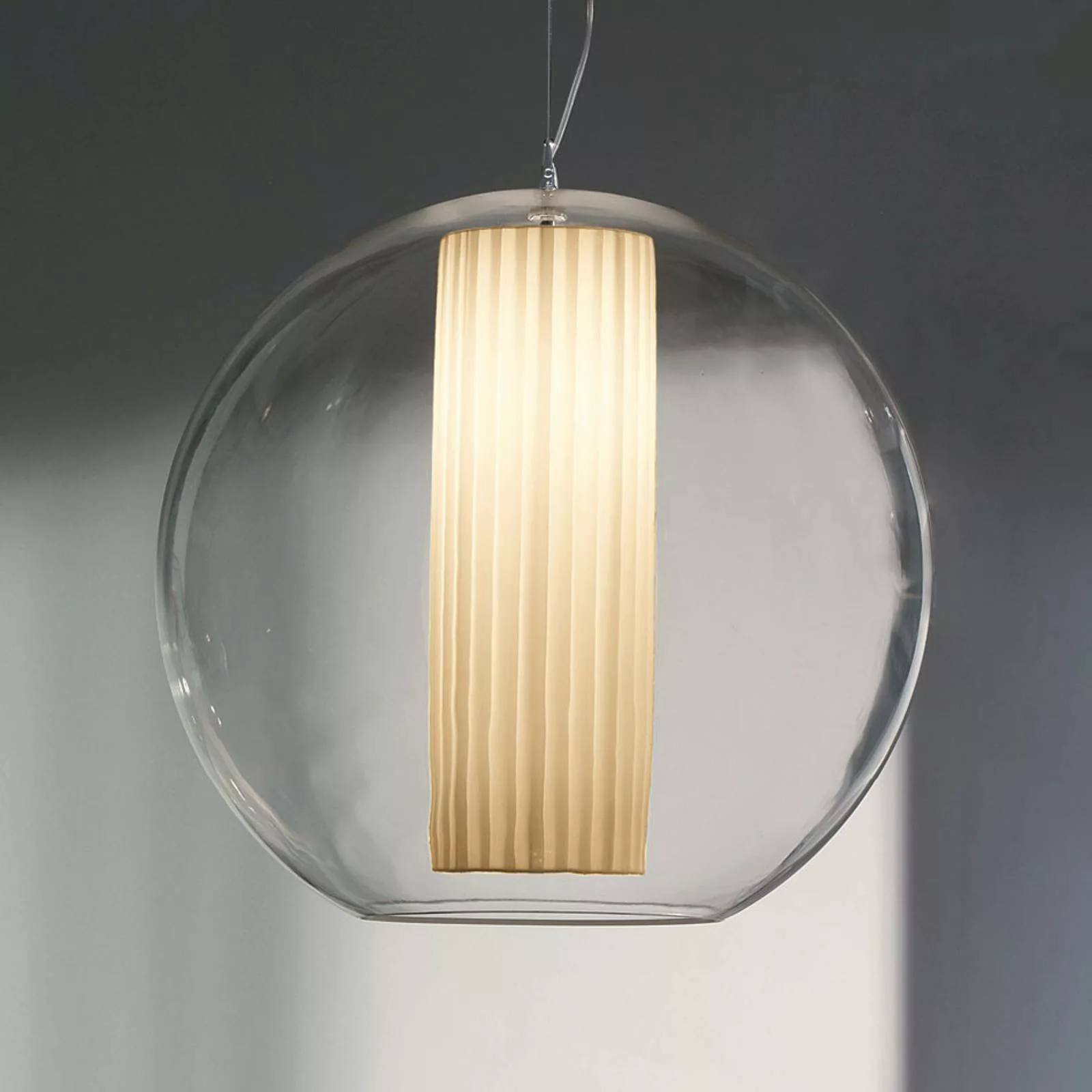 Modo Luce Bolla Hängelampe Stoff weiß Ø 60cm günstig online kaufen