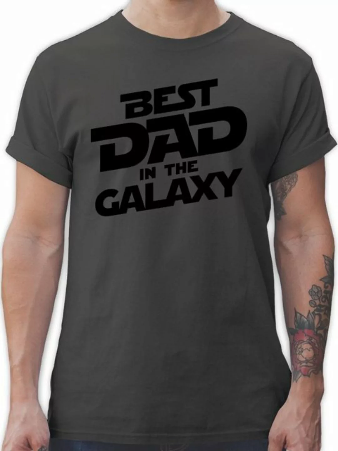 Shirtracer T-Shirt Best dad in the galaxy schwarz - Vatertag Geschenk für P günstig online kaufen