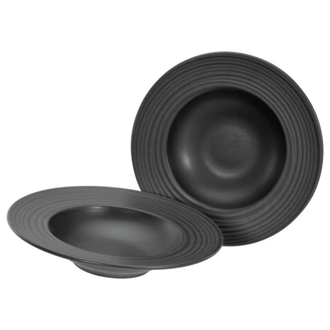 CreaTable Pastateller-Set Lava Stone schwarz Steinzeug D: ca. 27 cm günstig online kaufen