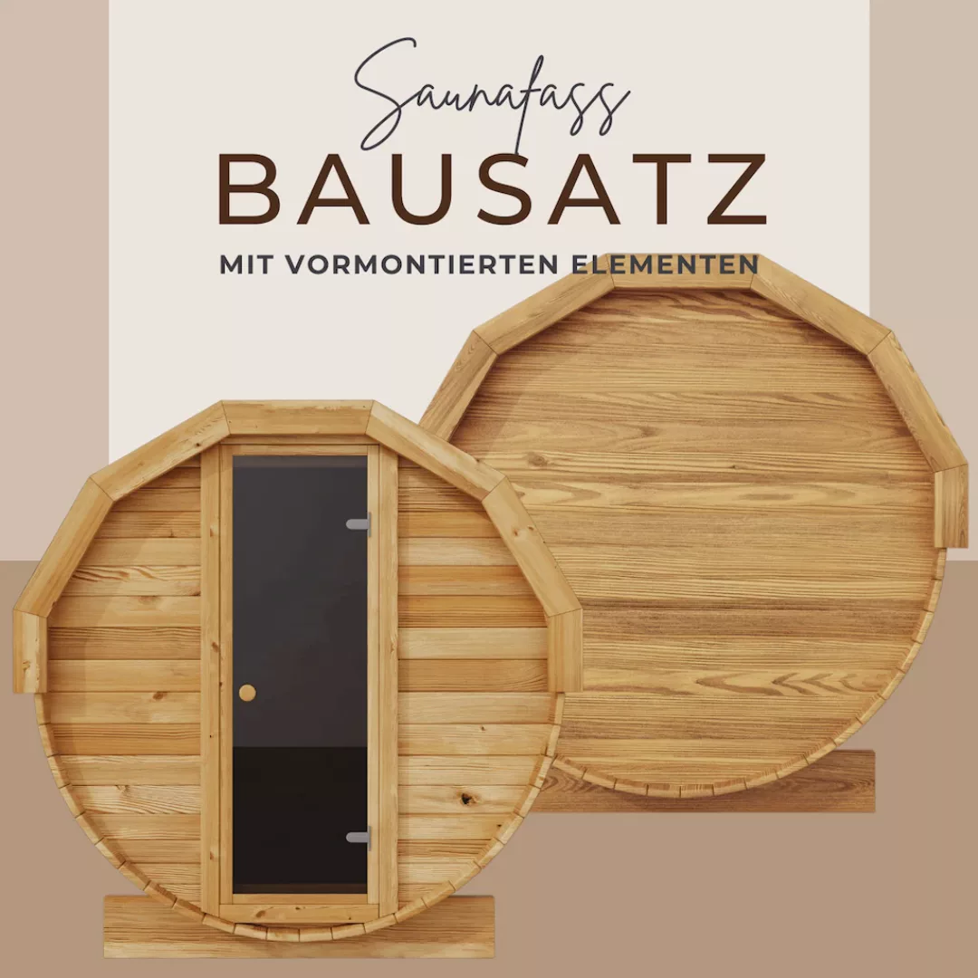 EDEN Holzmanufaktur Fasssauna »Bausatz, Teile vormontiert Fichte Remmers La günstig online kaufen