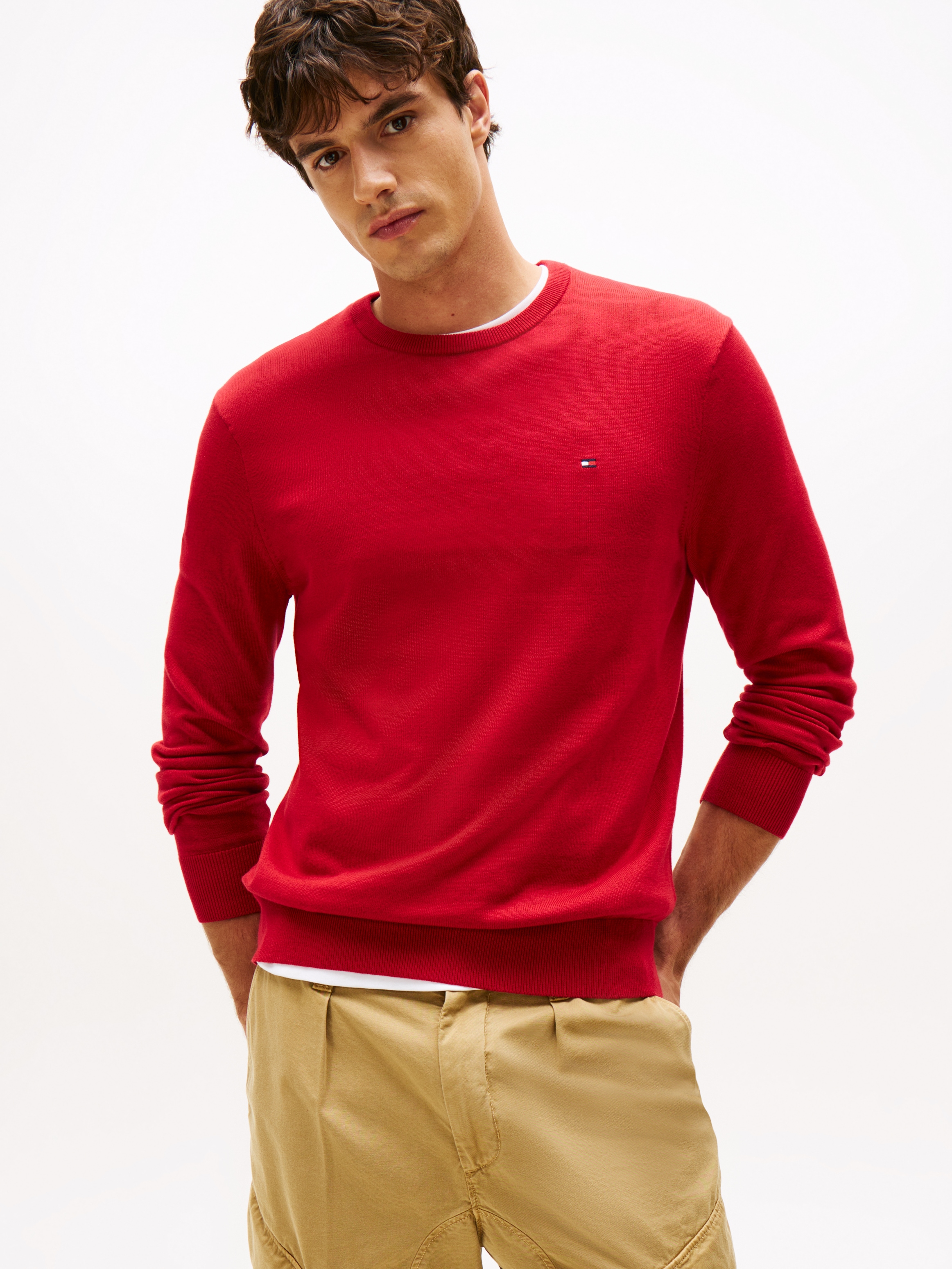 Tommy Hilfiger Rundhalspullover "ESSENTIAL COTTON CREW NECK", 100% Baumwoll günstig online kaufen