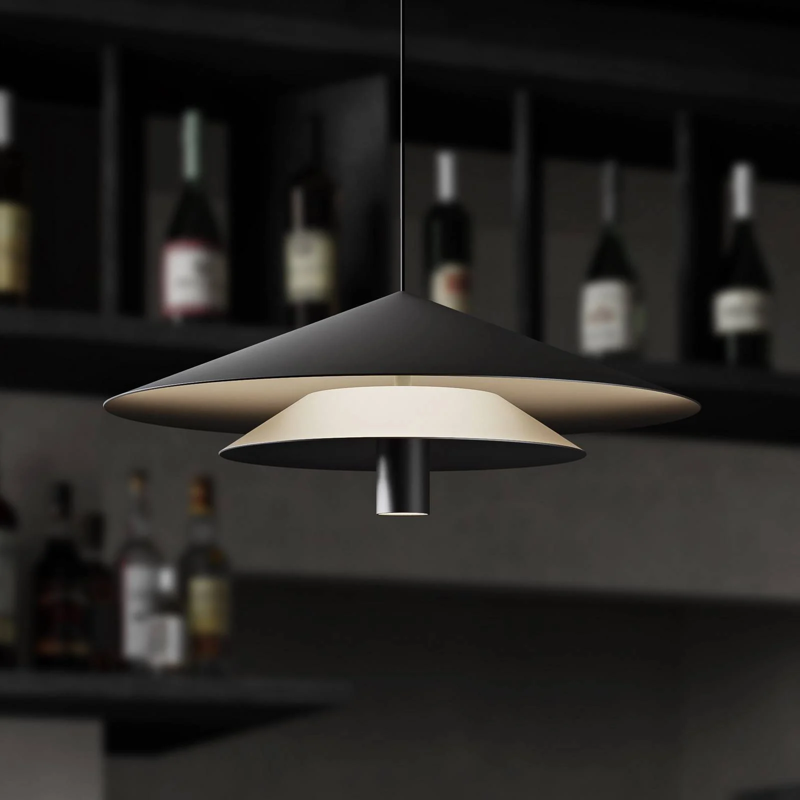 Karman LED-Hängeleuchte ASSO, schwarz, Metall, Ø 42 cm günstig online kaufen
