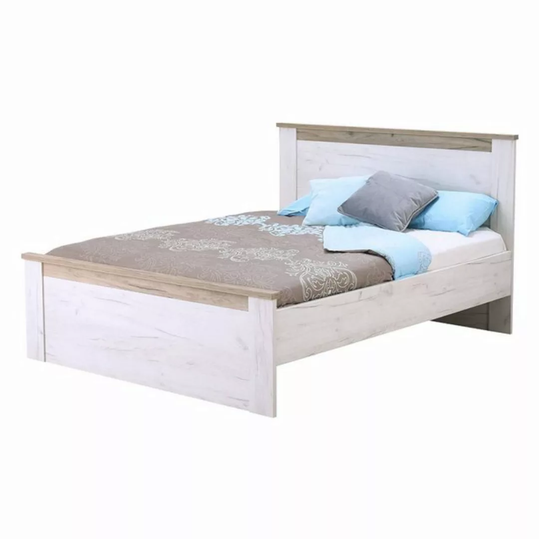 Homestyle4u Holzbett Doppelbett Bettgestell 160x200 cm Lattenrost Weiß günstig online kaufen