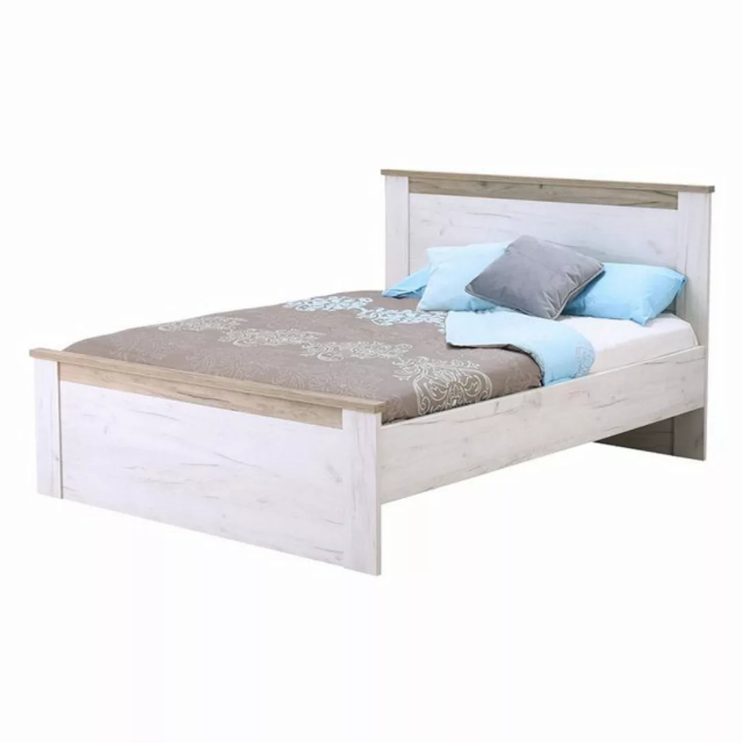 Homestyle4u Holzbett 160x200 Doppelbett Bettgestell cm Lattenrost Weiß günstig online kaufen