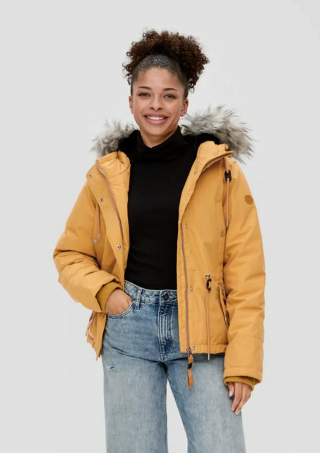 QS Outdoorjacke Jacke mit Kunstpelz günstig online kaufen