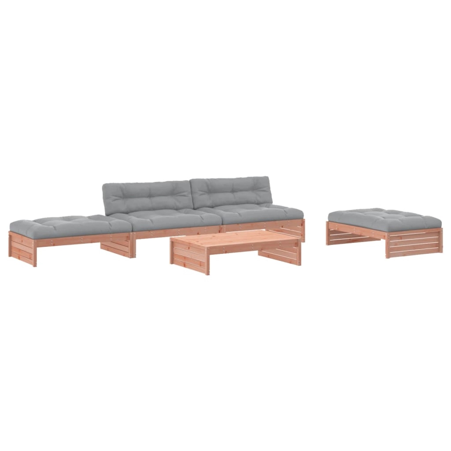 vidaXL 5-tlg Garten-Lounge-Set mit Kissen Massivholz Douglasie Modell 8 günstig online kaufen