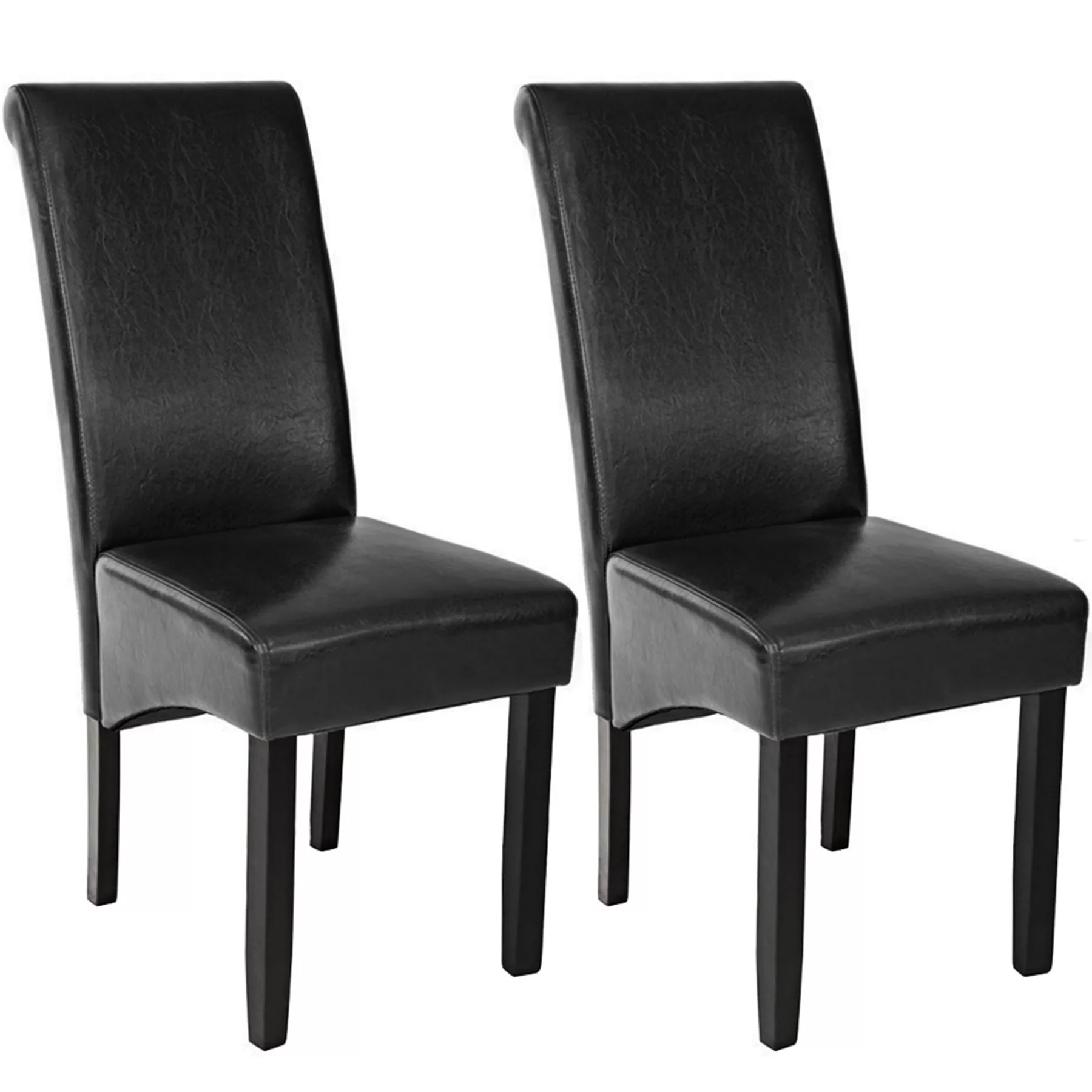 2 Esszimmerstühle, ergonomisch, massives Hartholz - schwarz günstig online kaufen
