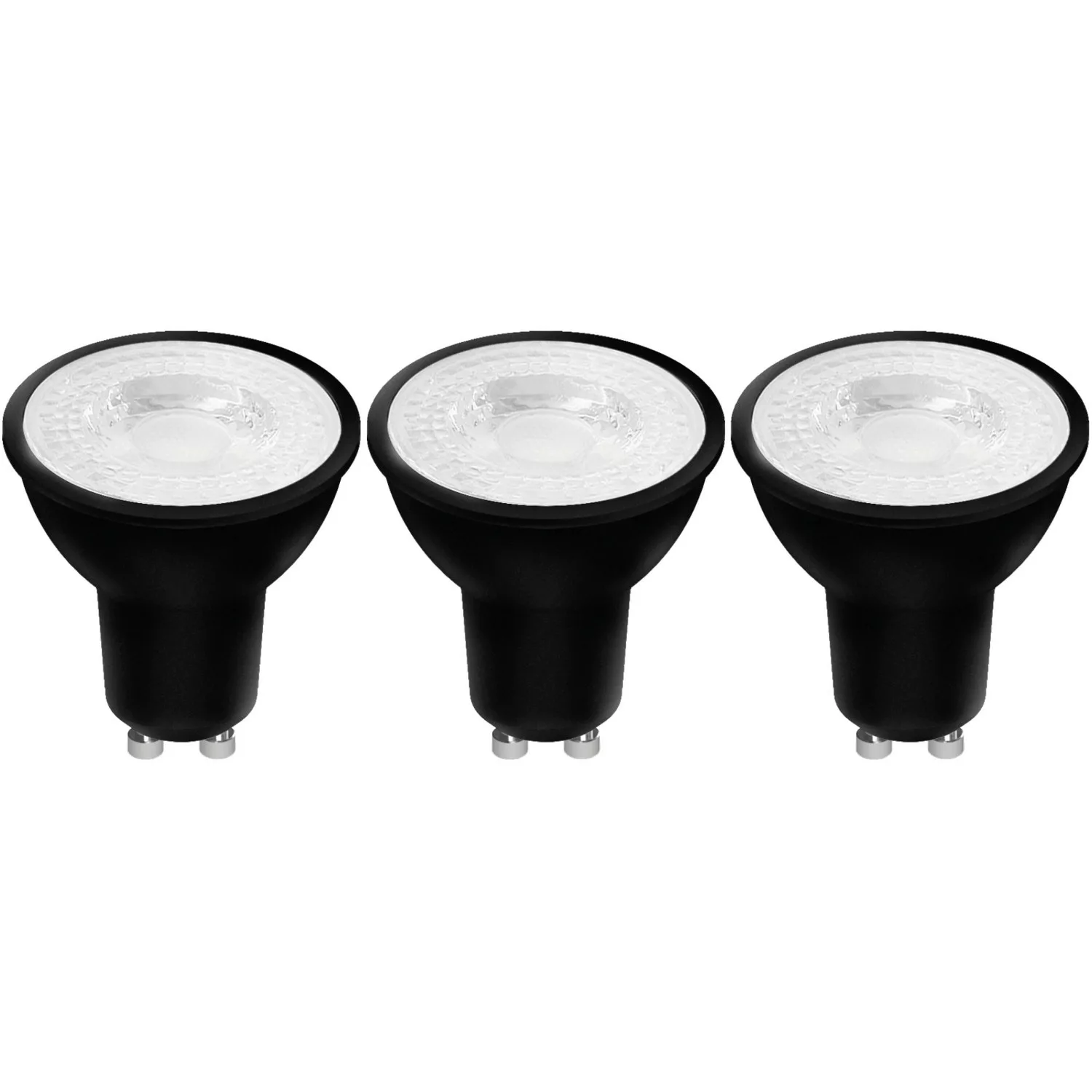 LED-Spot GU10 MR16 Warmweiß 3er-Set Schwarz günstig online kaufen