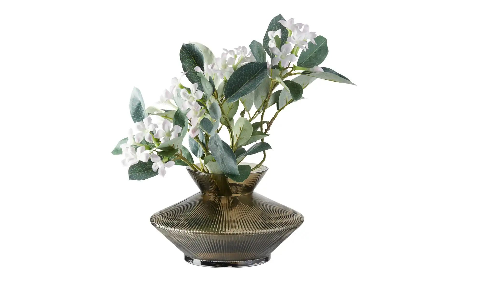 HOME STORY Vase ¦ braun ¦ Glas  ¦ Maße (cm): H: 13  Ø: 21.5 Accessoires > V günstig online kaufen