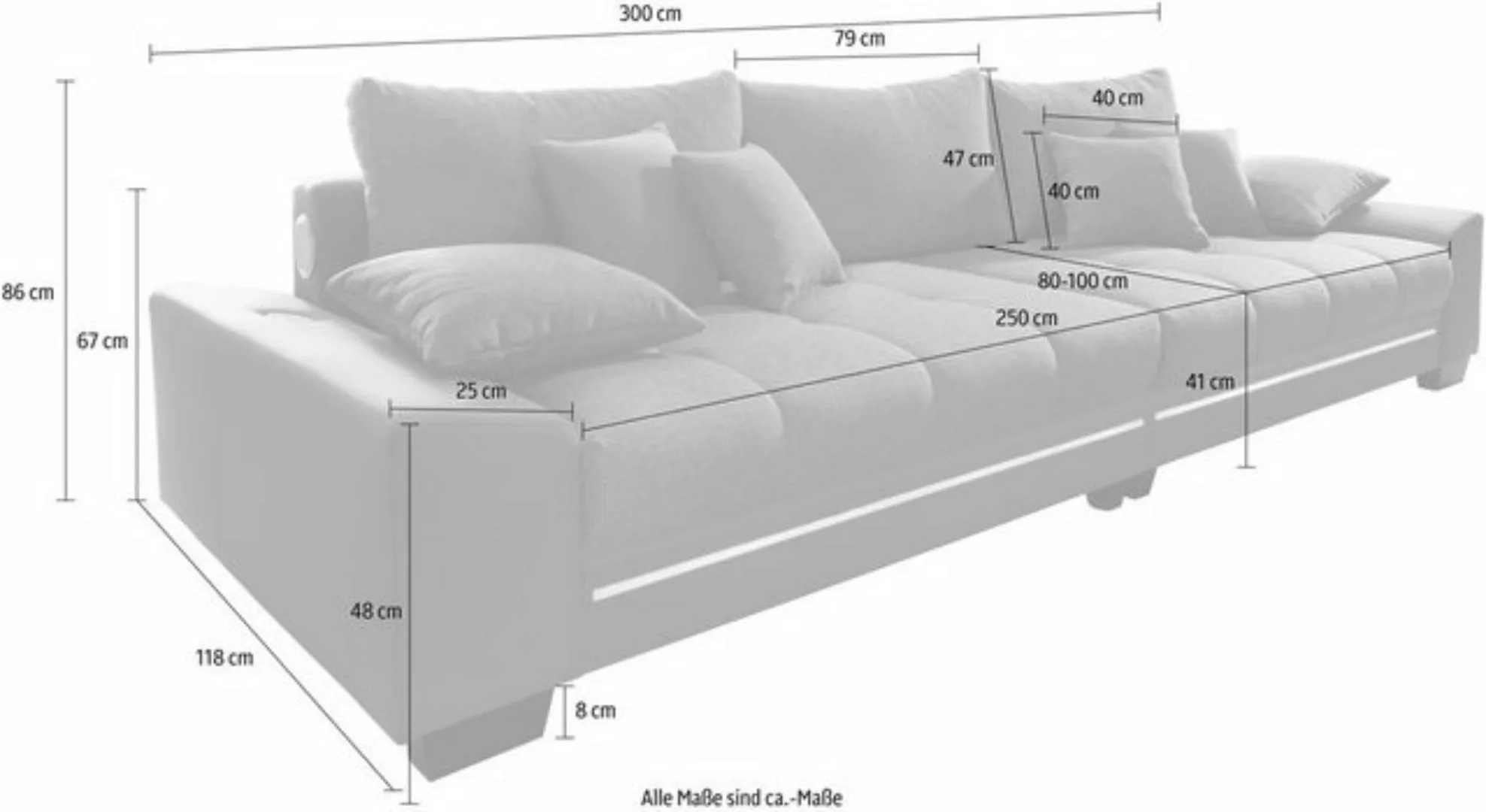 INOSIGN Big-Sofa Nikita, wahlweise mit Kaltschaum (140kg Belastung/Sitz), m günstig online kaufen